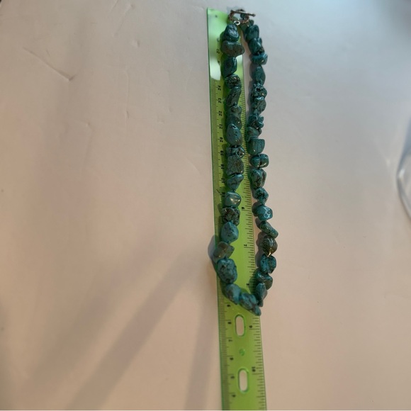 🆕 Faux Chunky Turquoise Nugget Necklace w/ Heart Toggle Clasp – Bold & Beautiful - Picture 10 of 16